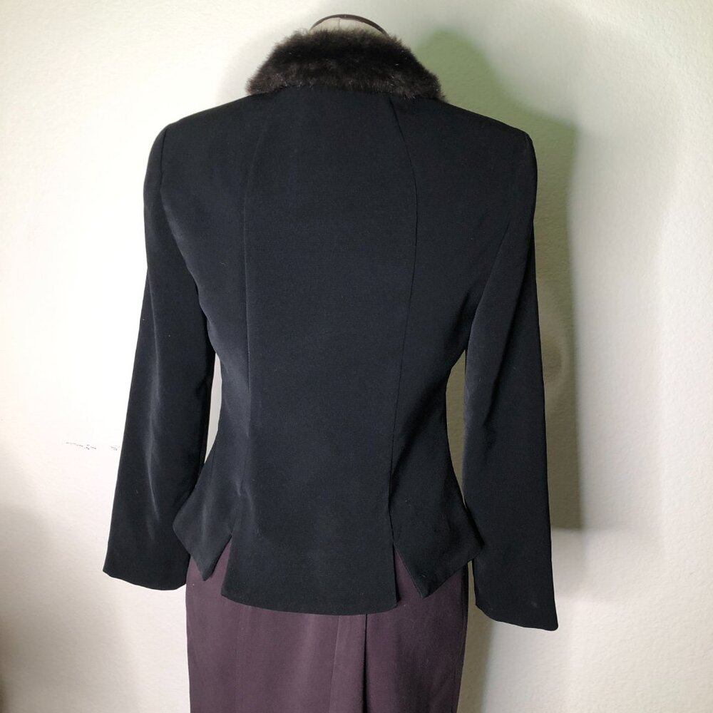 Gorgeous, "Jessica Howard" Faux Fur Collared Jacket, Pre-Owned - Picture 4 of 6